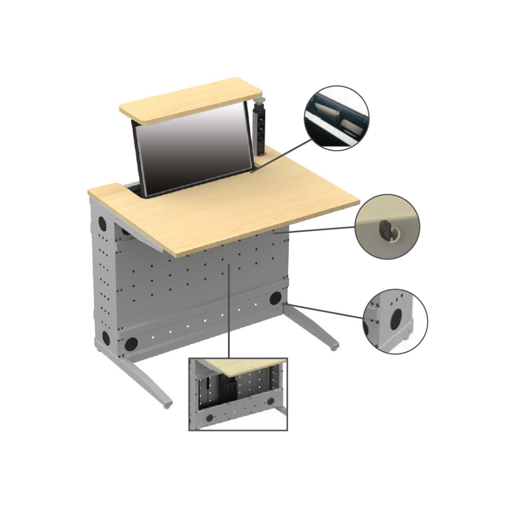 Plug-in - table multimédia à écran escamotable (1)