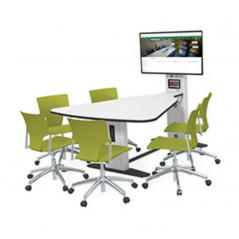 Table collaborative avec écran principal