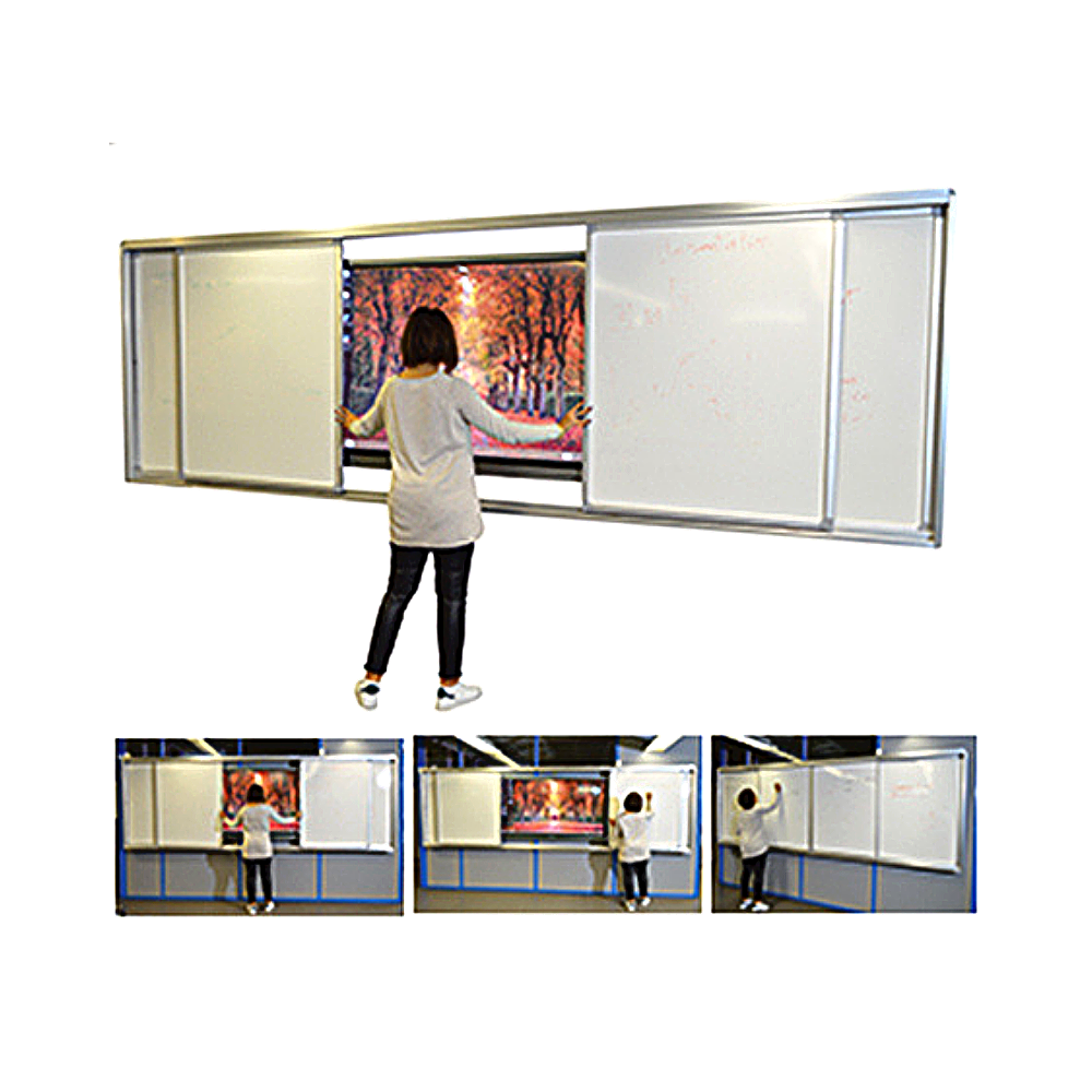 Tableaux blancs coulissants installés