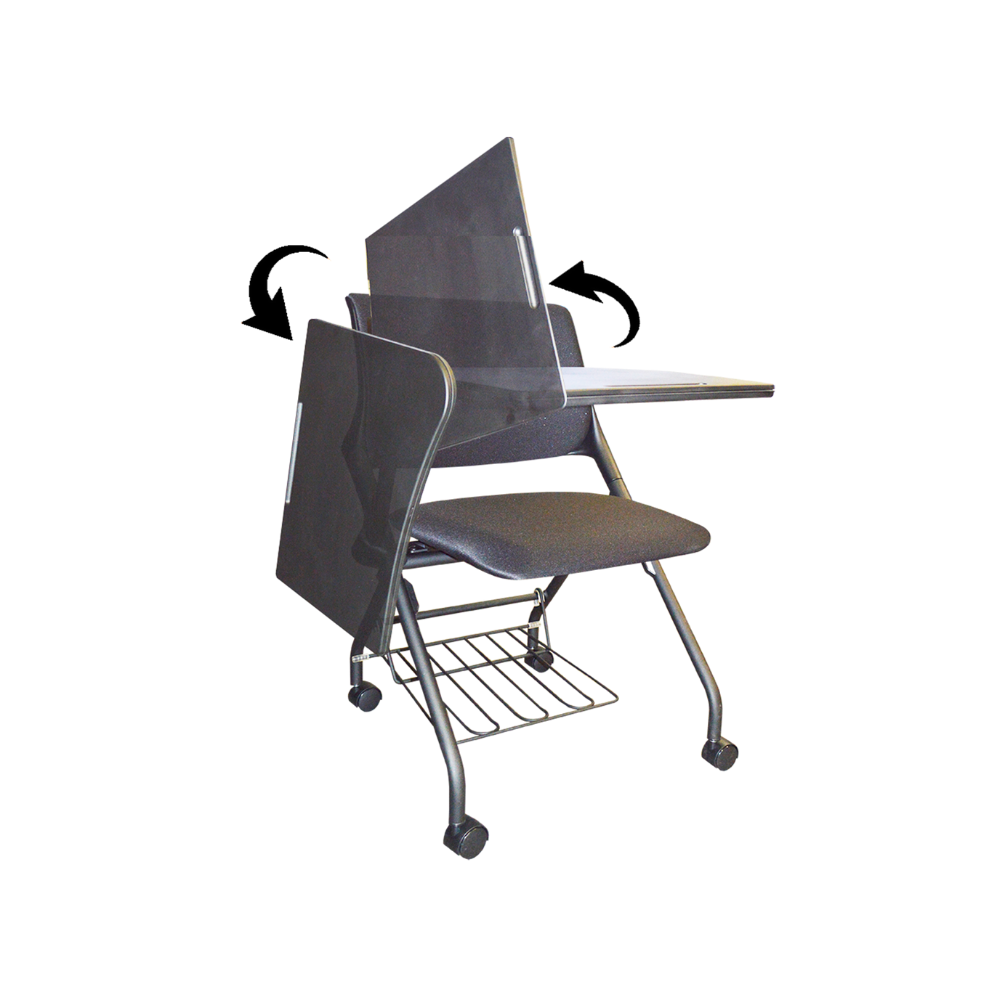 Chaise multimédia avec plan de travail pivotant