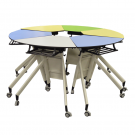 Table modulable avec configuration circulaire