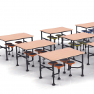 Table rectangulaire chaises intégrés - JUK 165 (2)